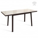 МАРТИН стол раздвижной со стеклом Кремовый/Венге